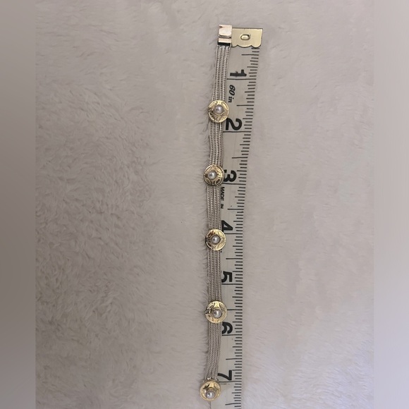 Rare Vintage Turkish Topkapi Gold Vermeil w Sterling Genuine Pearl Bracelet - Picture 6 of 7